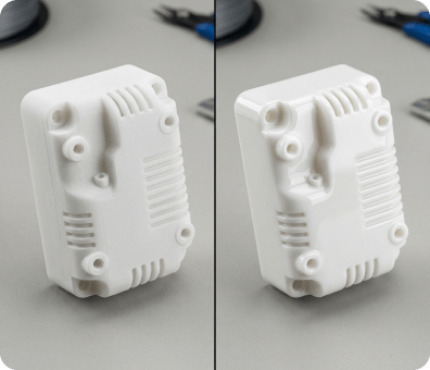 Translucent 3D printed part with clear coat finish
