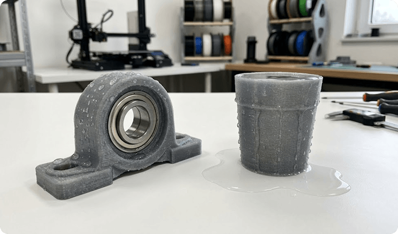 PETG chemical resistance example parts